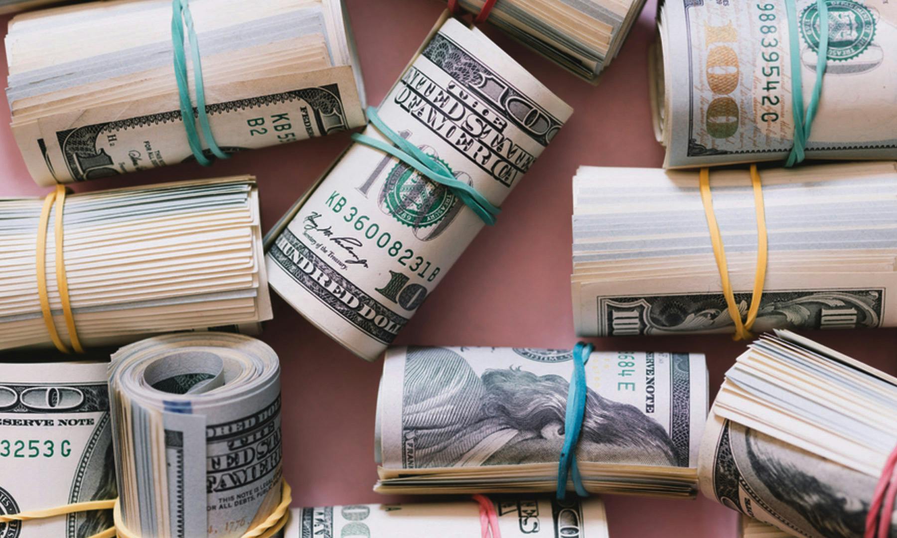 rolls of money